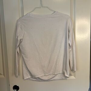 Lululemon white confetti back in action long sleeve top womens